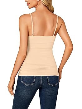 LYANER Women's Lace V Neck Camisole Adjustable Strap Cami